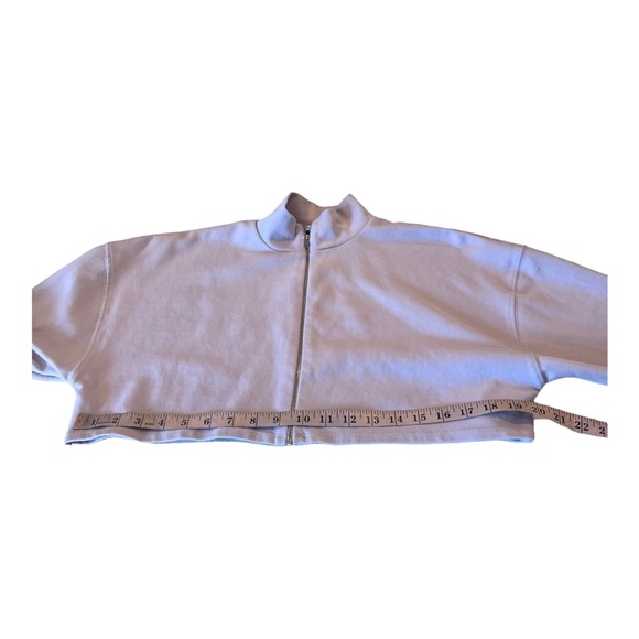 Zara Outerwear Lavender Cropped Full Zipper Front Sweatshirt Size Small - Picture 9 of 13